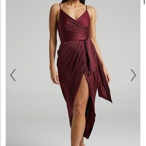 Showpo how will I know dress in wine